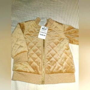 First Impressions infant gold quilted bomber jacket